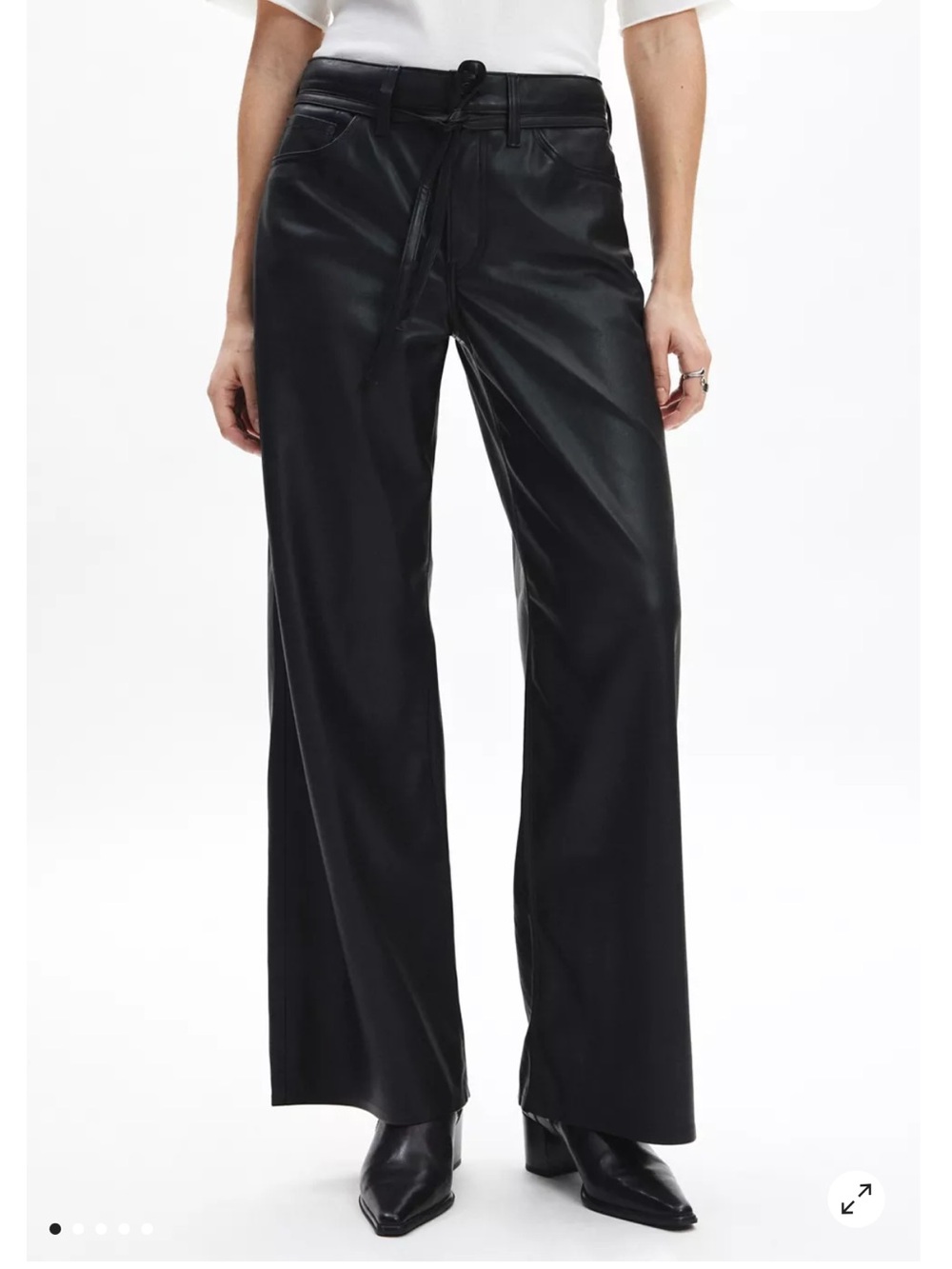 Levi's Black Wide-Leg Faux Leather Trousers